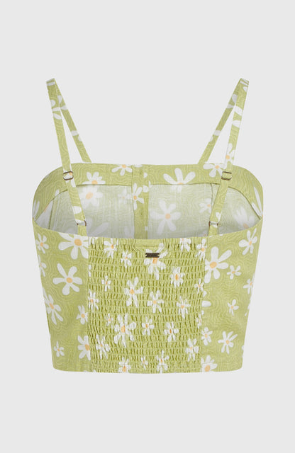 Beach Vintage Cropped Top Women Green Daisyline
