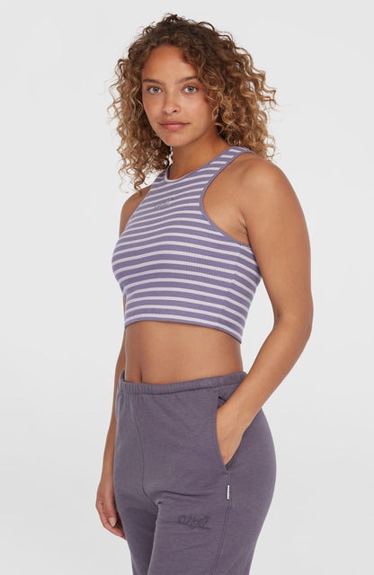 Jess Rib Tanktop Women Purple Yarn Dye Stripe