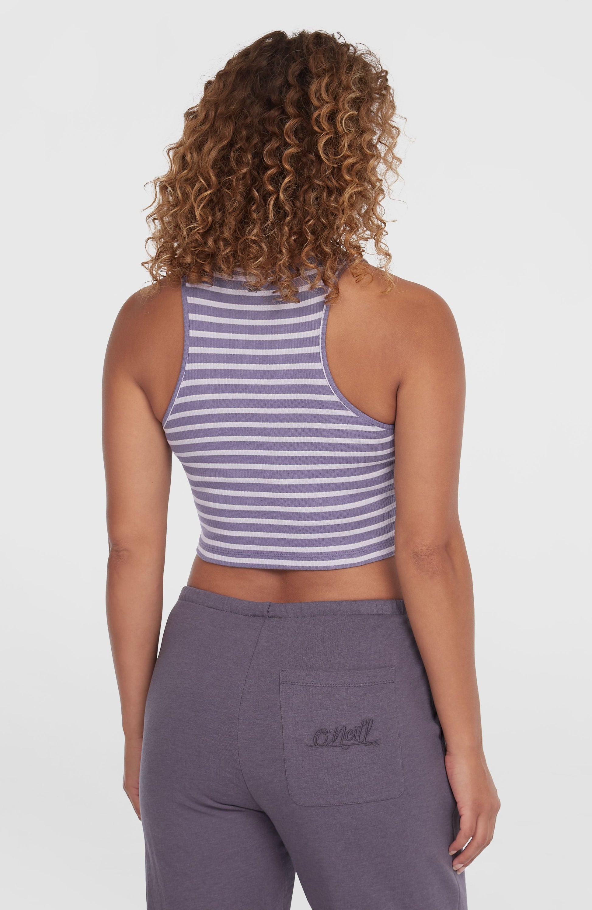 Jess Rib Tanktop Women Purple Yarn Dye Stripe