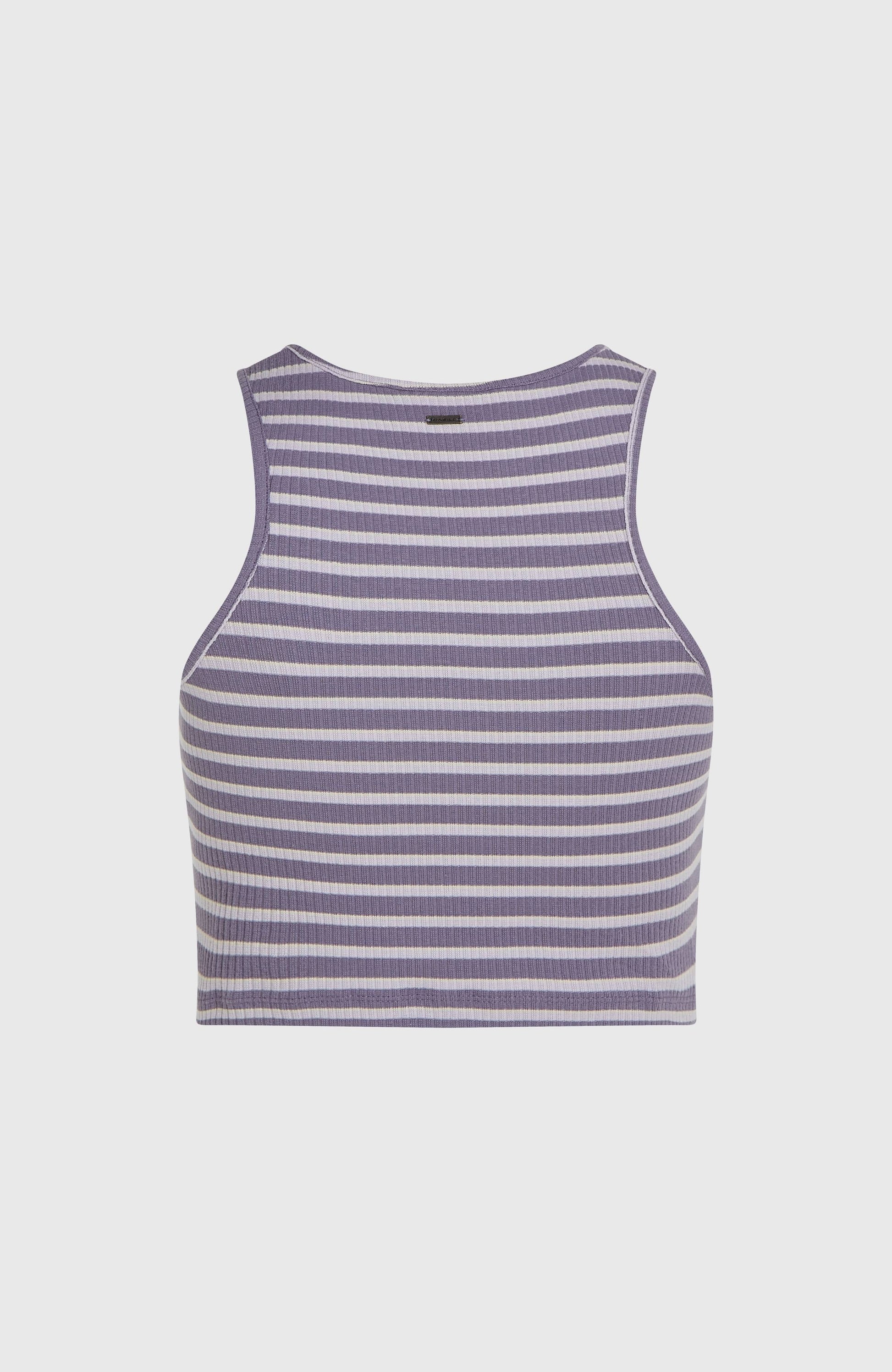 Jess Rib Tanktop Women Purple Yarn Dye Stripe