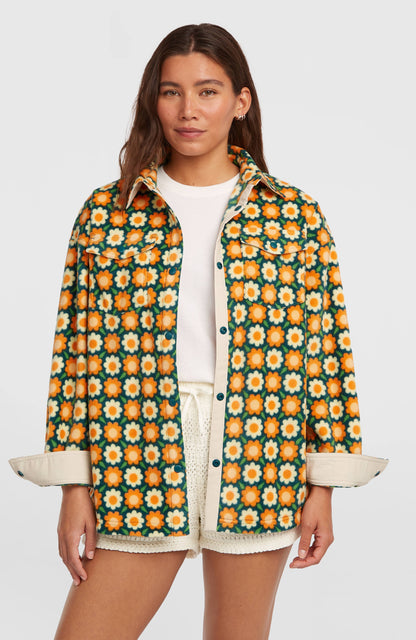 O'Riginals Superfleece Shirt Women Green Retro Flower