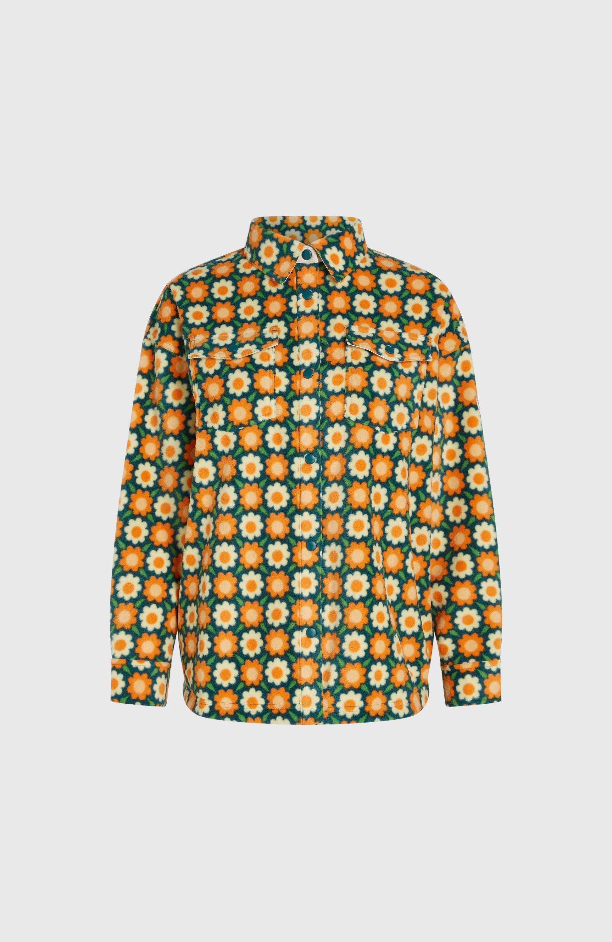 O'Riginals Superfleece Shirt Women Green Retro Flower