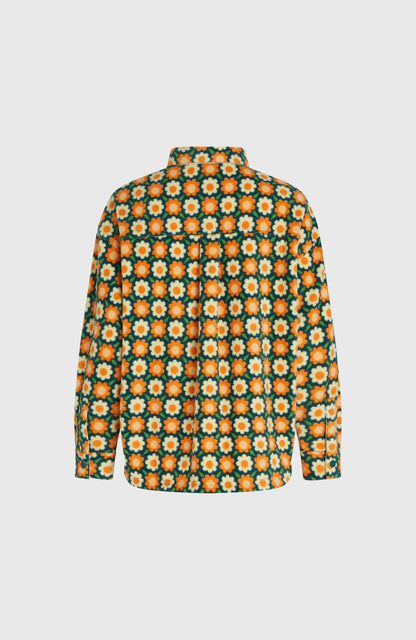 O'Riginals Superfleece Shirt Women Green Retro Flower