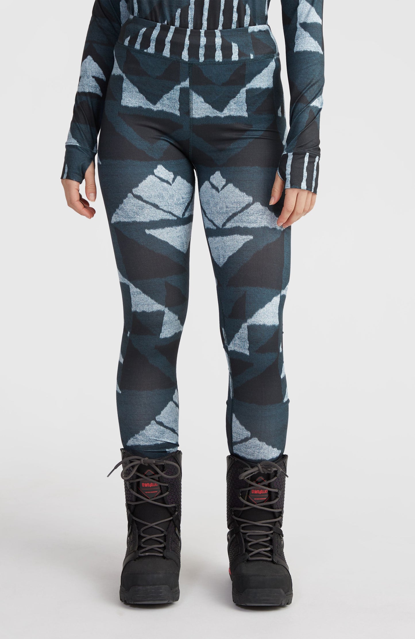 Baselayer Bottoms Women Blue Triangle Ikat