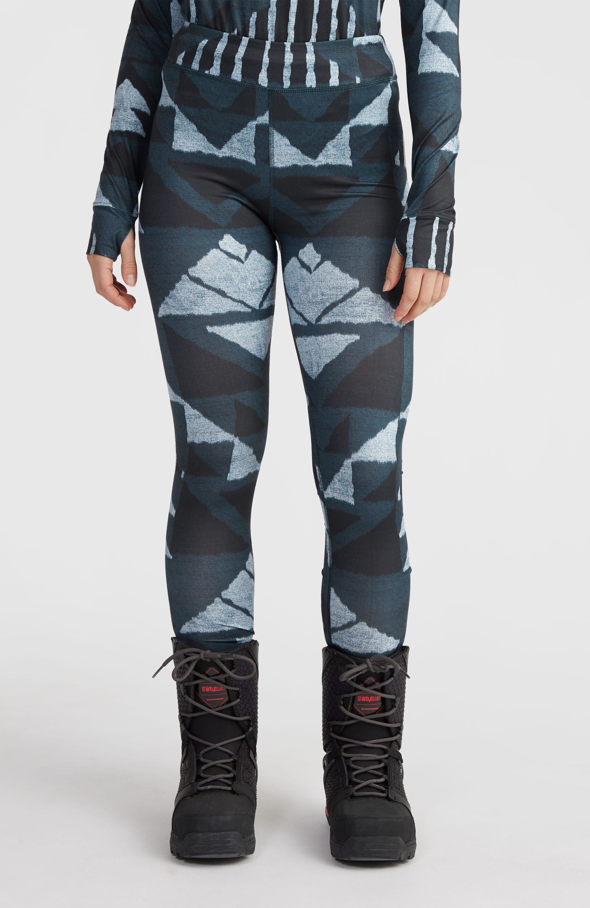 Baselayer Bottoms Women Blue Triangle Ikat