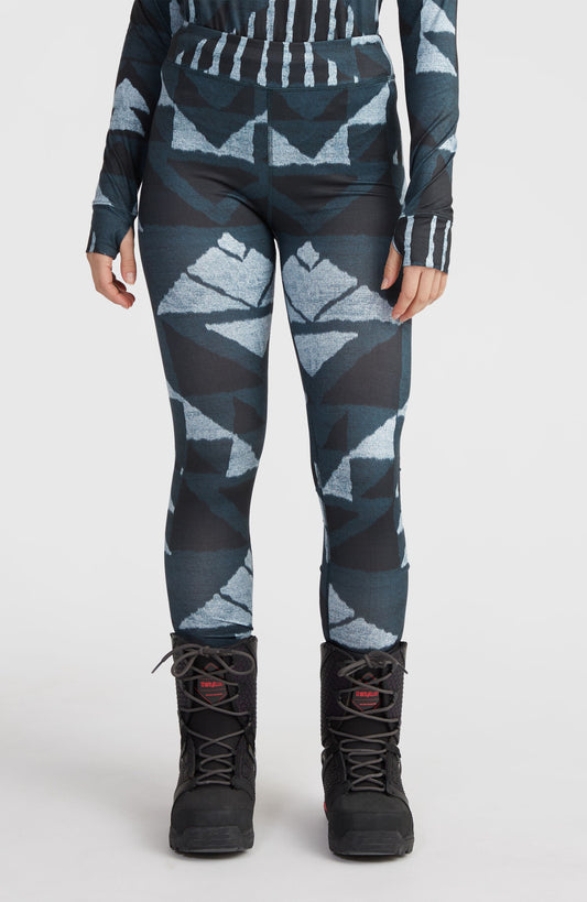 Baselayer Bottoms Women Blue Triangle Ikat