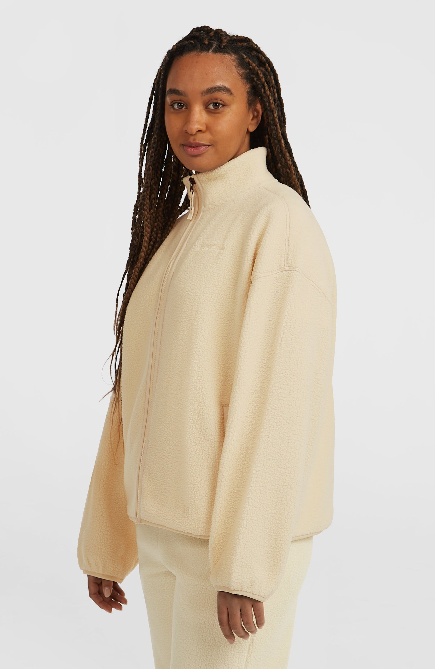 Must-Have High-Pile Full-Zip Fleece Women Macaron