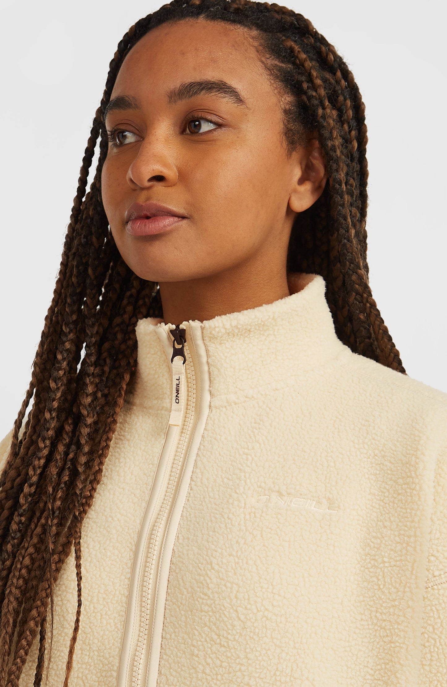 Must-Have High-Pile Full-Zip Fleece Women Macaron