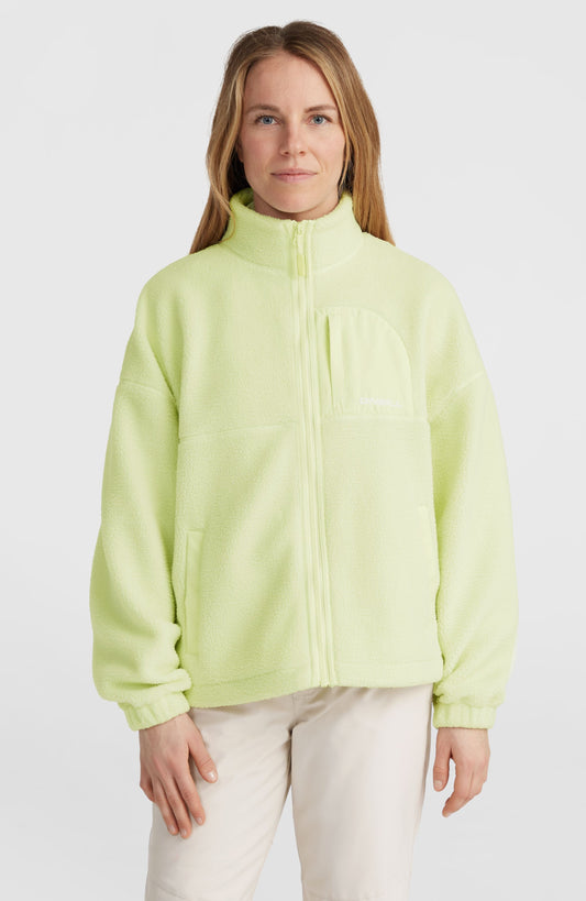 High-Pile Full-Zip Fleece Women Lime Wash