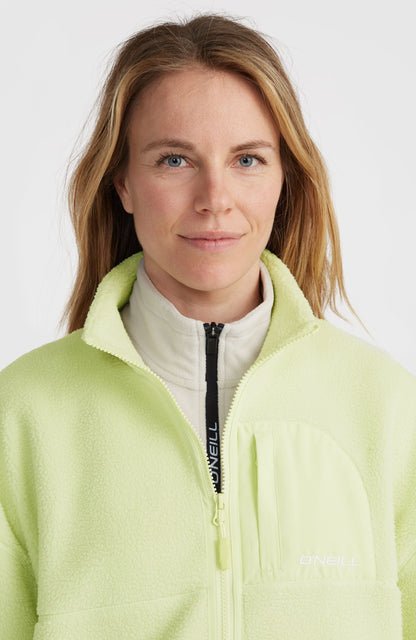 High-Pile Full-Zip Fleece Women Lime Wash