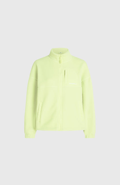 High-Pile Full-Zip Fleece Women Lime Wash