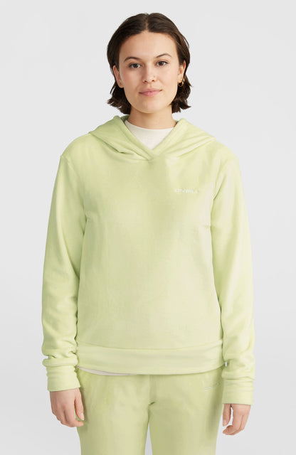 Velour Hoodie Fleece Women Lime Wash