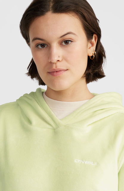 Velour Hoodie Fleece Women Lime Wash