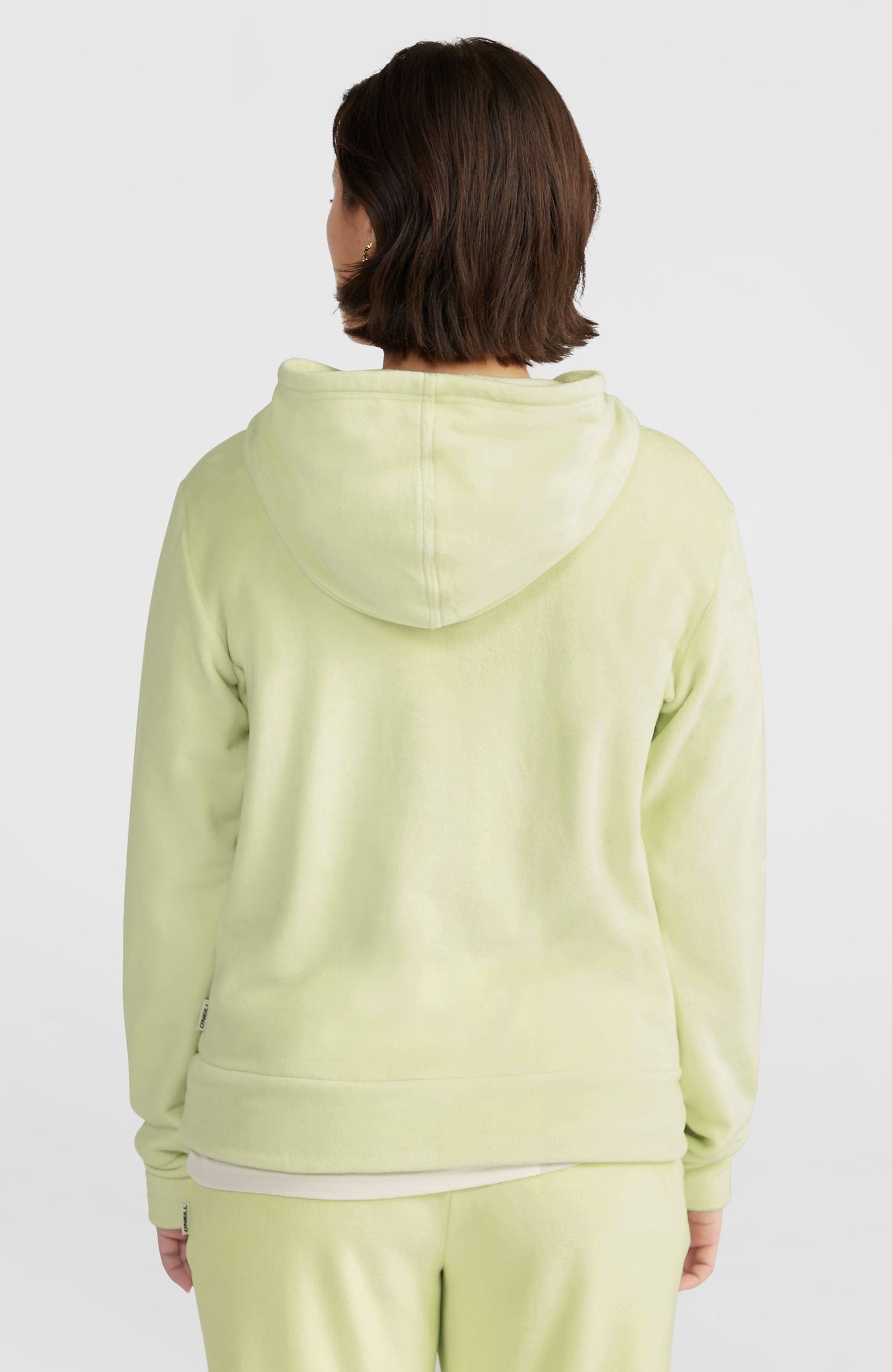 Velour Hoodie Fleece Women Lime Wash