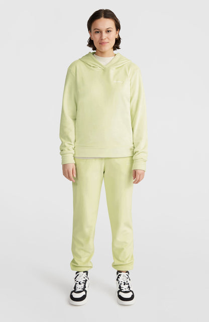 Velour Hoodie Fleece Women Lime Wash