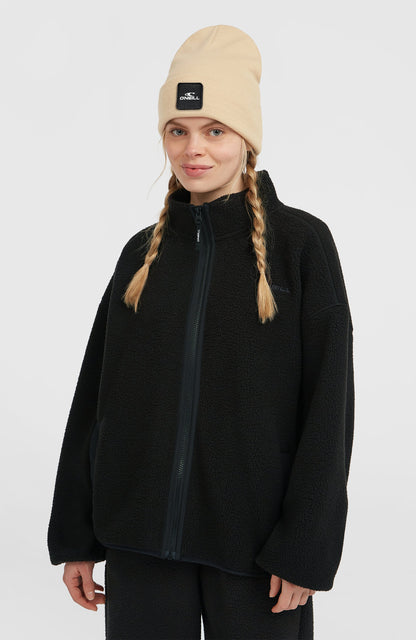 Must-Have High-Pile Full-Zip Fleece Women Black Out