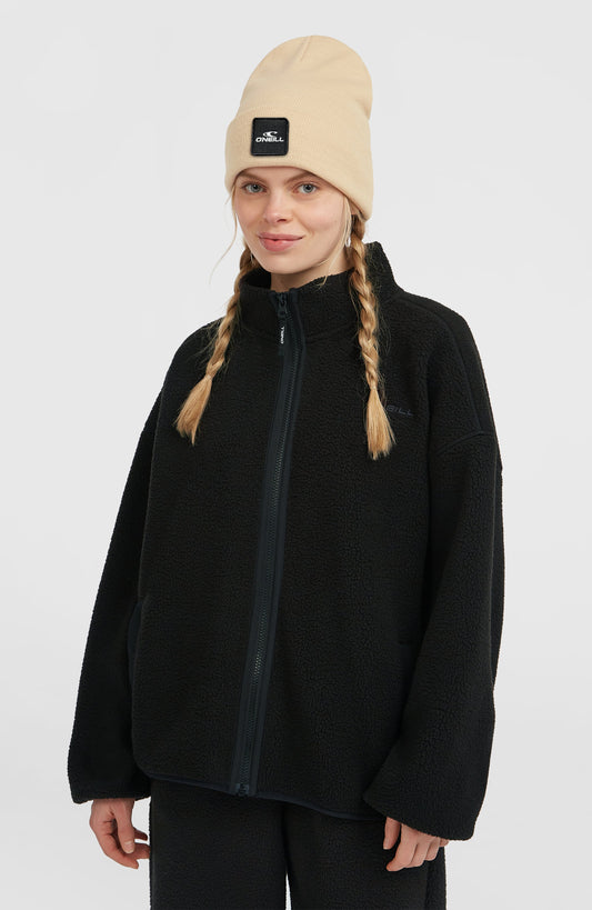 Must-Have High-Pile Full-Zip Fleece Women Black Out