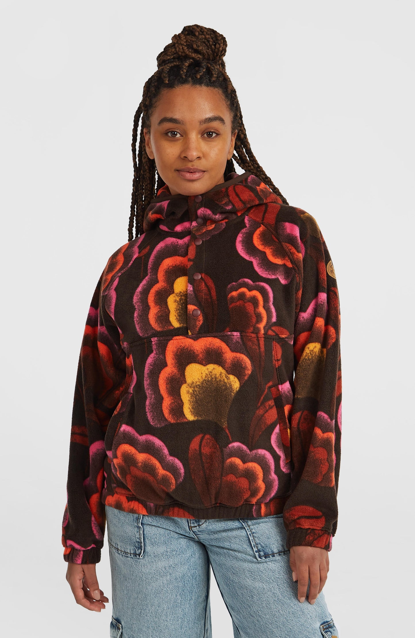 O'Riginals Superfleece Hoodie Women Brown Originals Flower