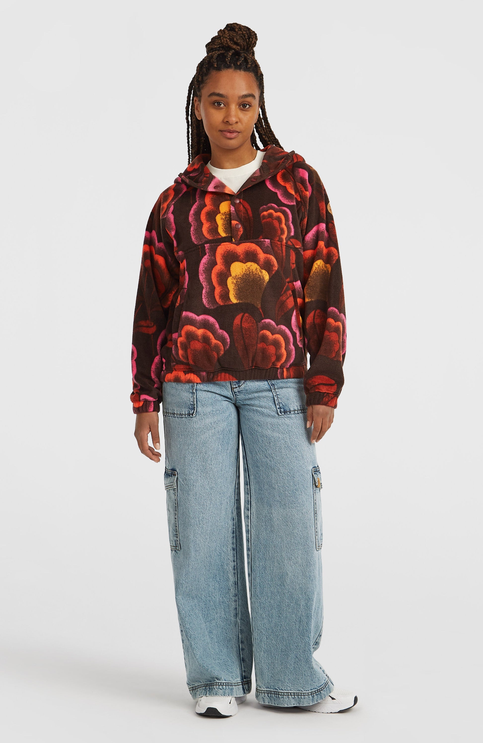 O'Riginals Superfleece Hoodie Women Brown Originals Flower