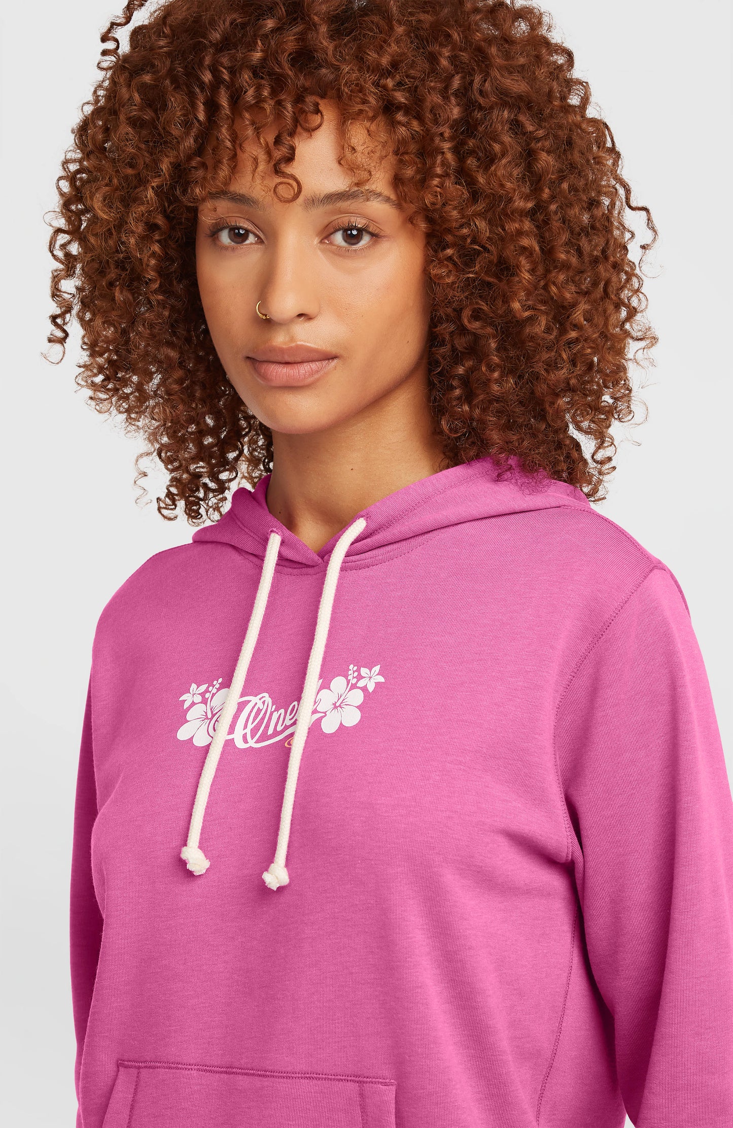 Essentials Script Hoodie Women Electric Fuschia