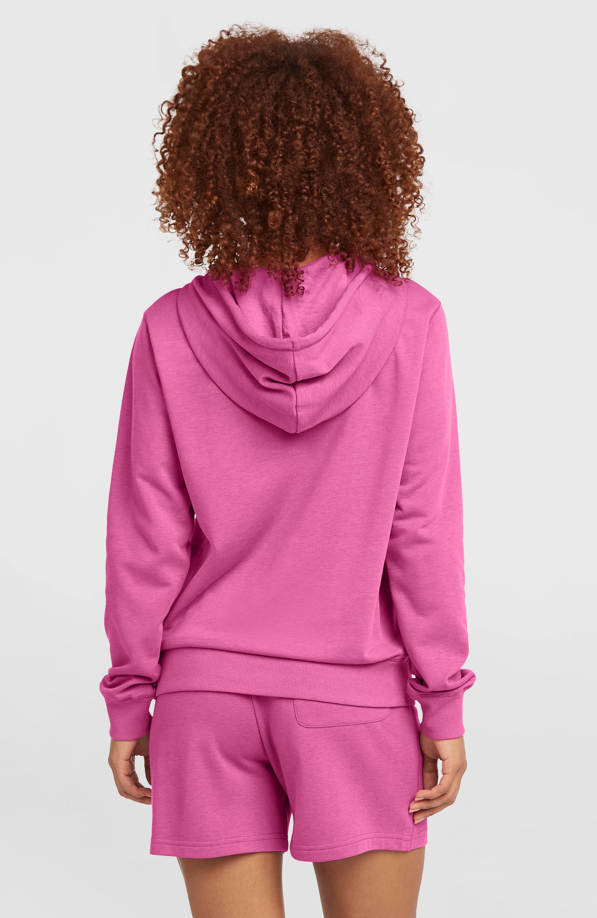 Essentials Script Hoodie Women Electric Fuschia