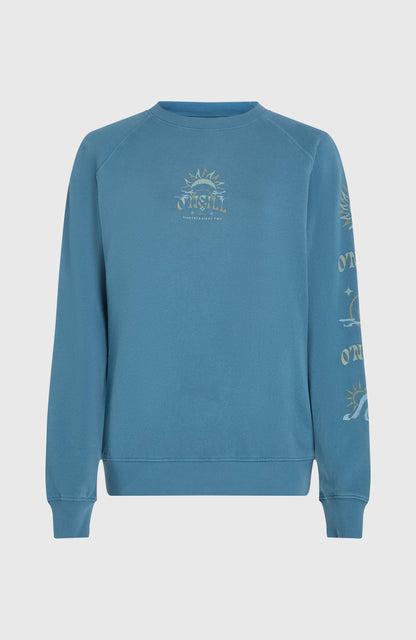 Beach Vintage Crew Sweatshirt Women Copen Blue