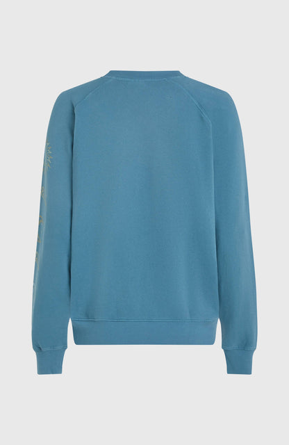 Beach Vintage Crew Sweatshirt Women Copen Blue