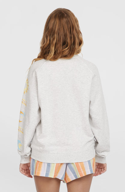Beach Vintage Crew Sweatshirt Women White Melange
