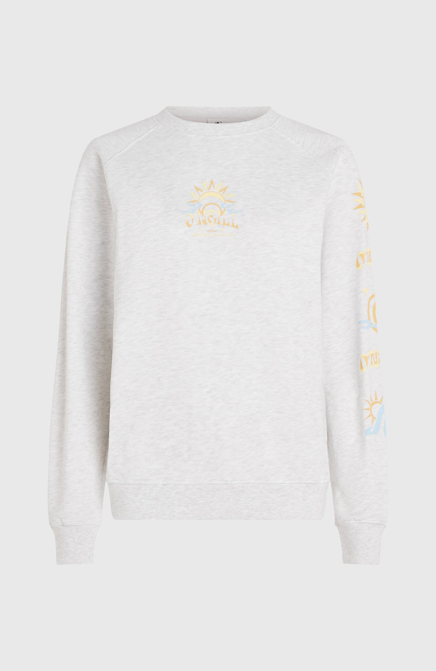Beach Vintage Crew Sweatshirt Women White Melange