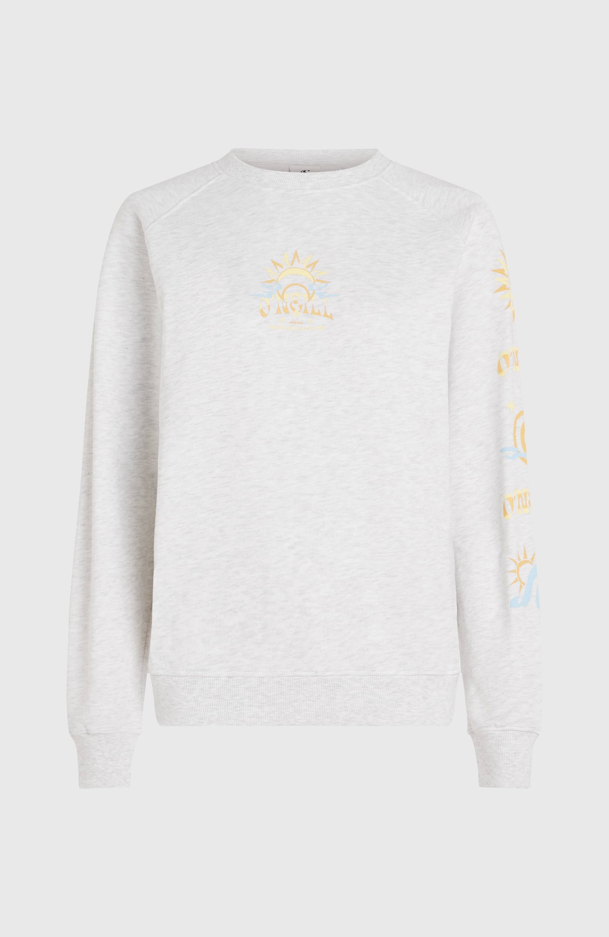 Beach Vintage Crew Sweatshirt Women White Melange
