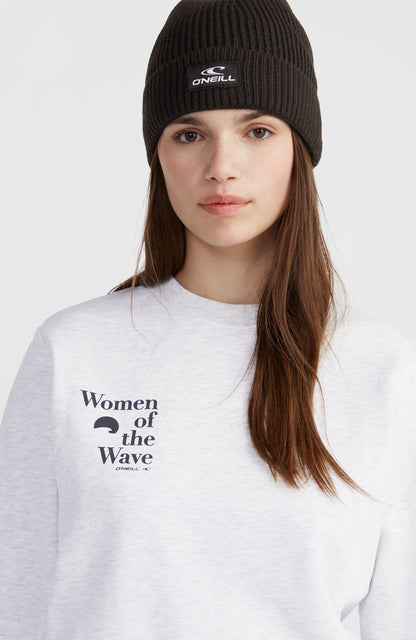 Women of the Wave Crew Sweatshirt Women White Melange