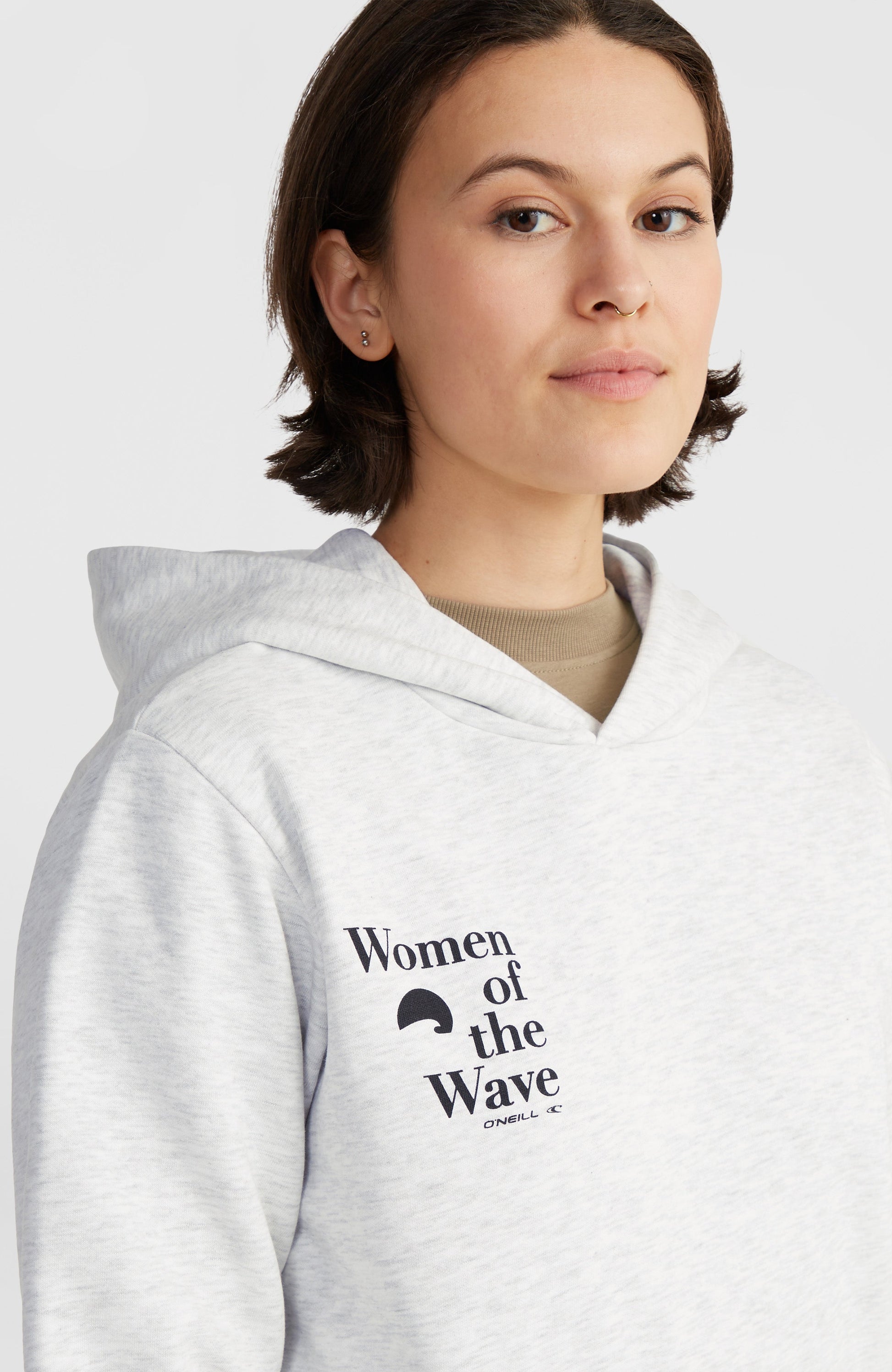 Women of the Wave Hoodie Women White Melange