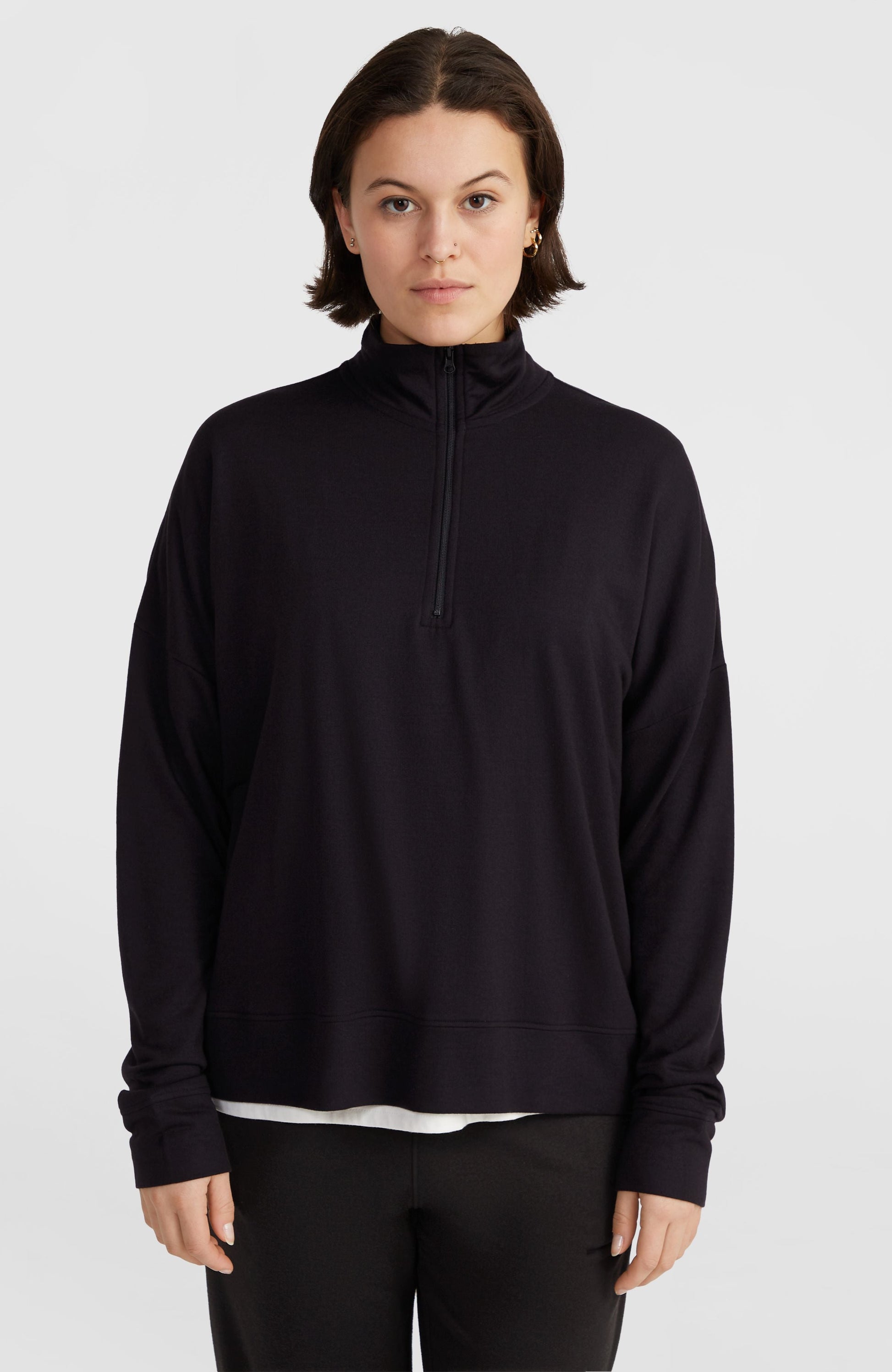 Half-Zip Sweatshirt Women Black Out