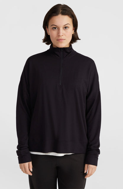 Half-Zip Sweatshirt Women Black Out