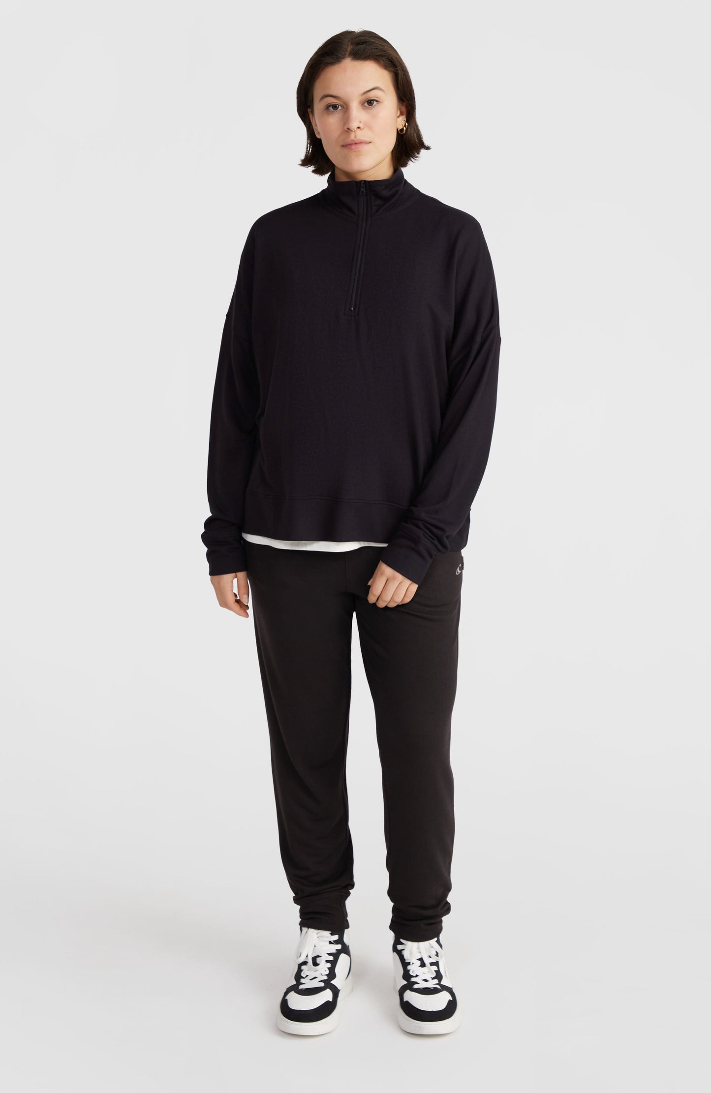 Half-Zip Sweatshirt Women Black Out