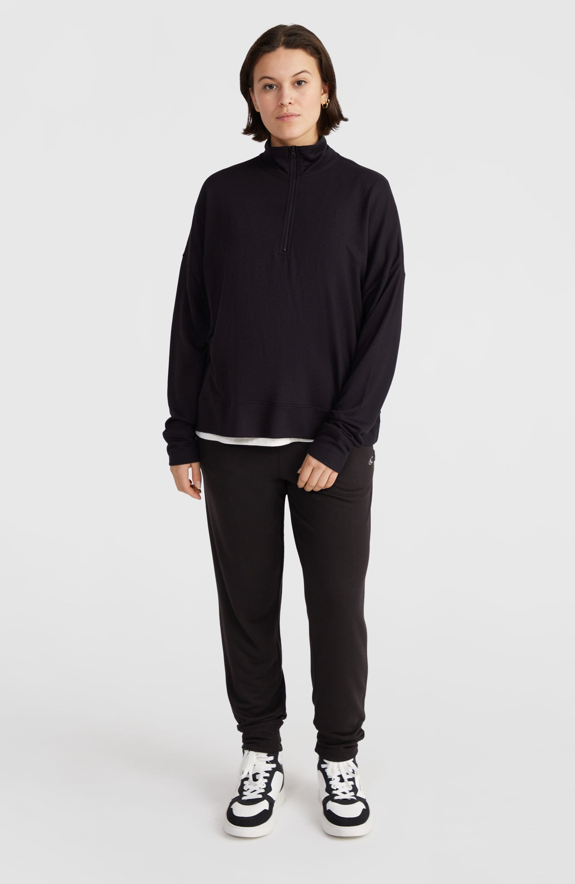 Half-Zip Sweatshirt Women Black Out