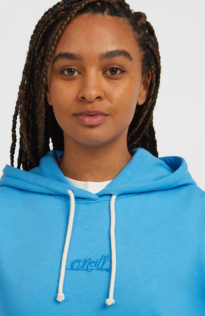 Essentials Script Hoodie Women Blue Poppy