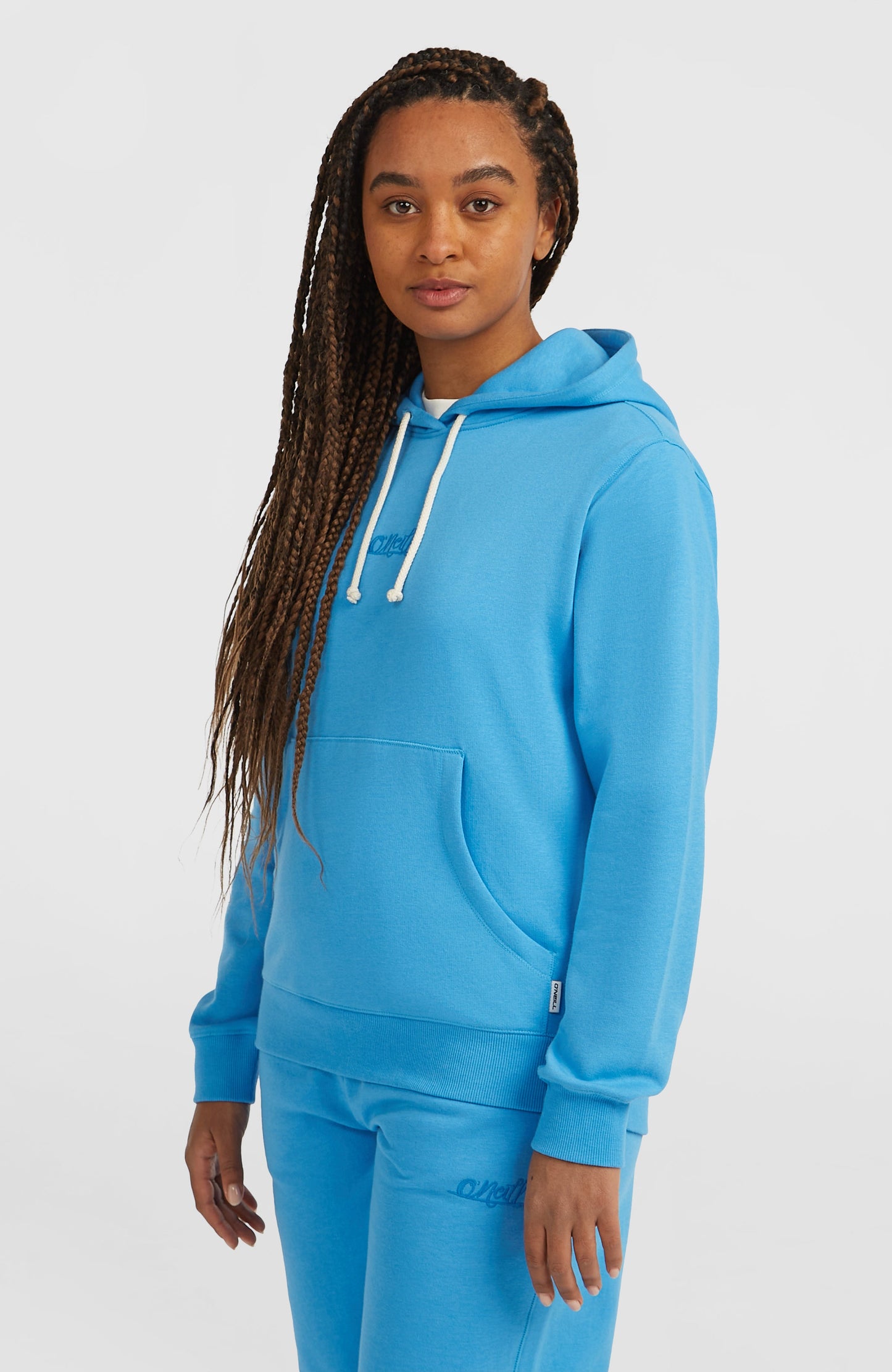Essentials Script Hoodie Women Blue Poppy