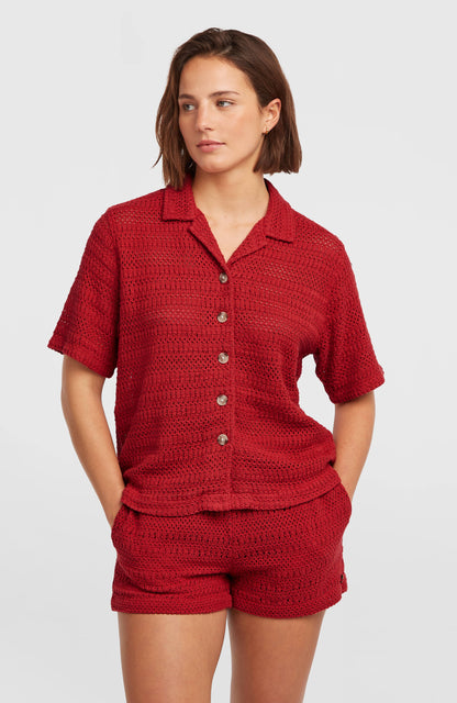 O'Riginals Crochet Shirt Women Midnight Poppy