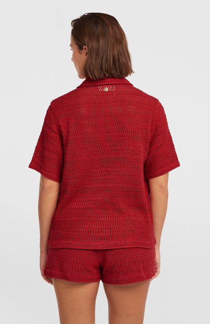 O'Riginals Crochet Shirt Women Midnight Poppy