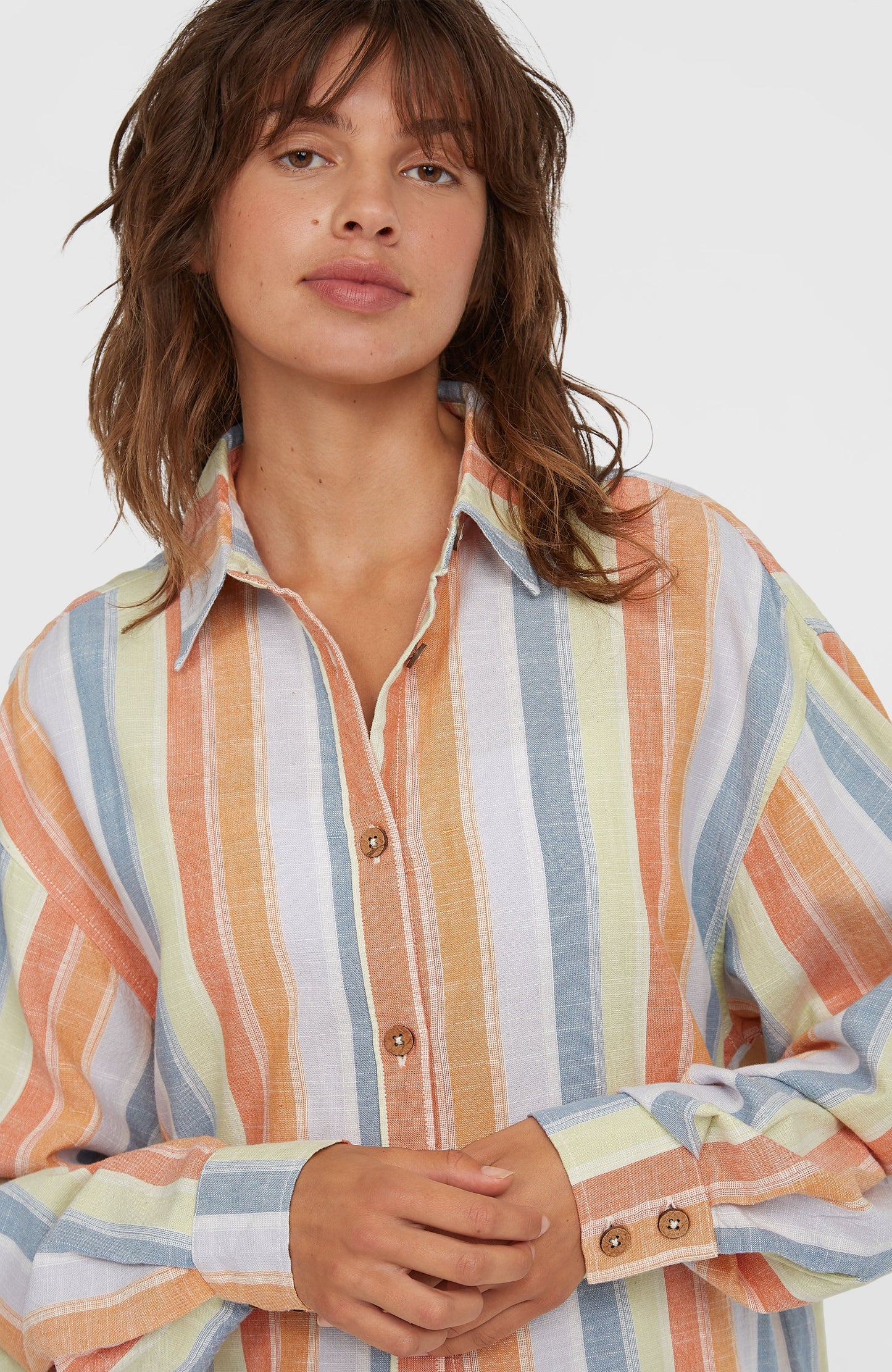 Beach Vintage Long Shirt Women Vintage Stripe