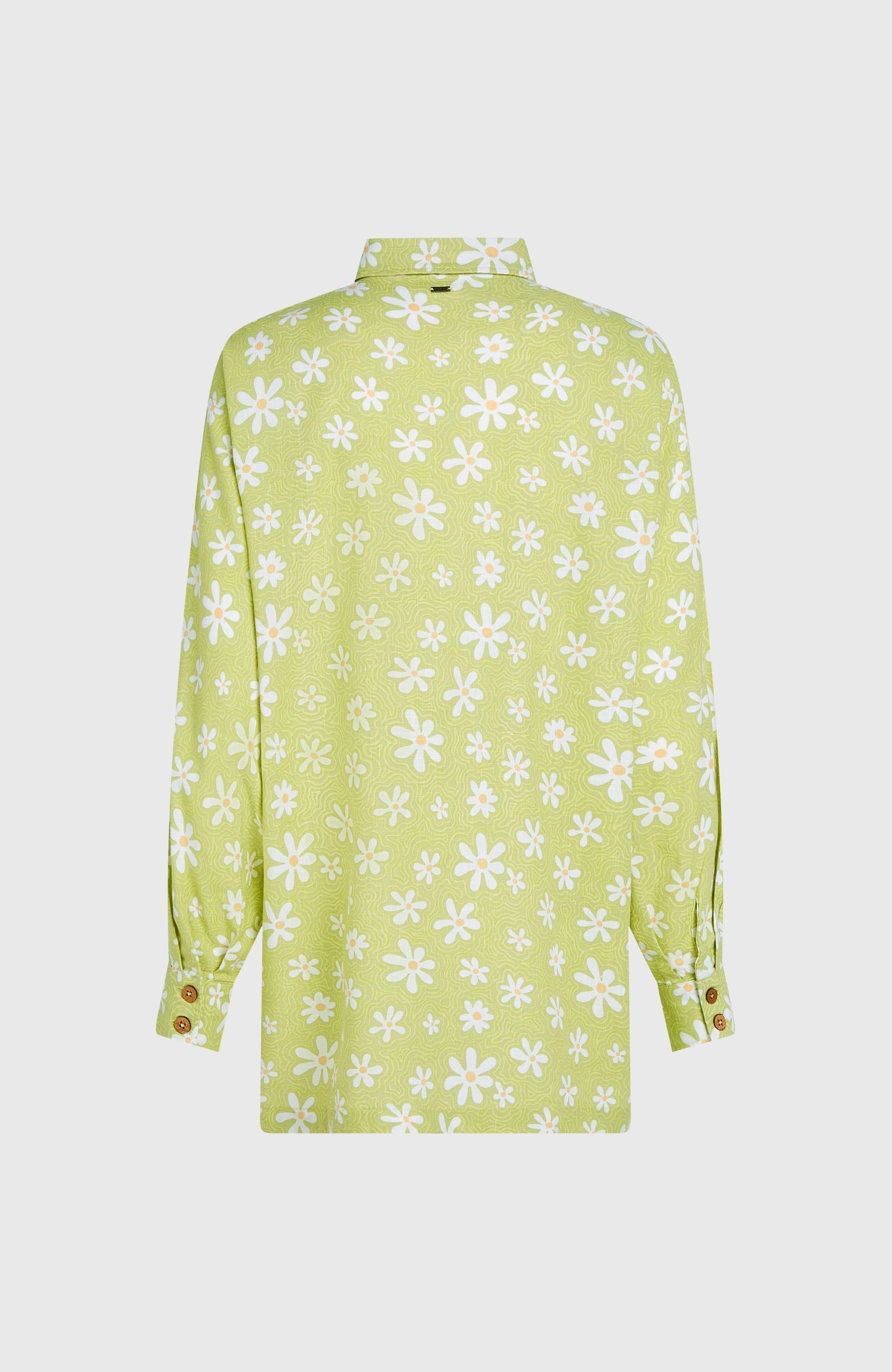 Beach Vintage Long Shirt Women Green Daisyline