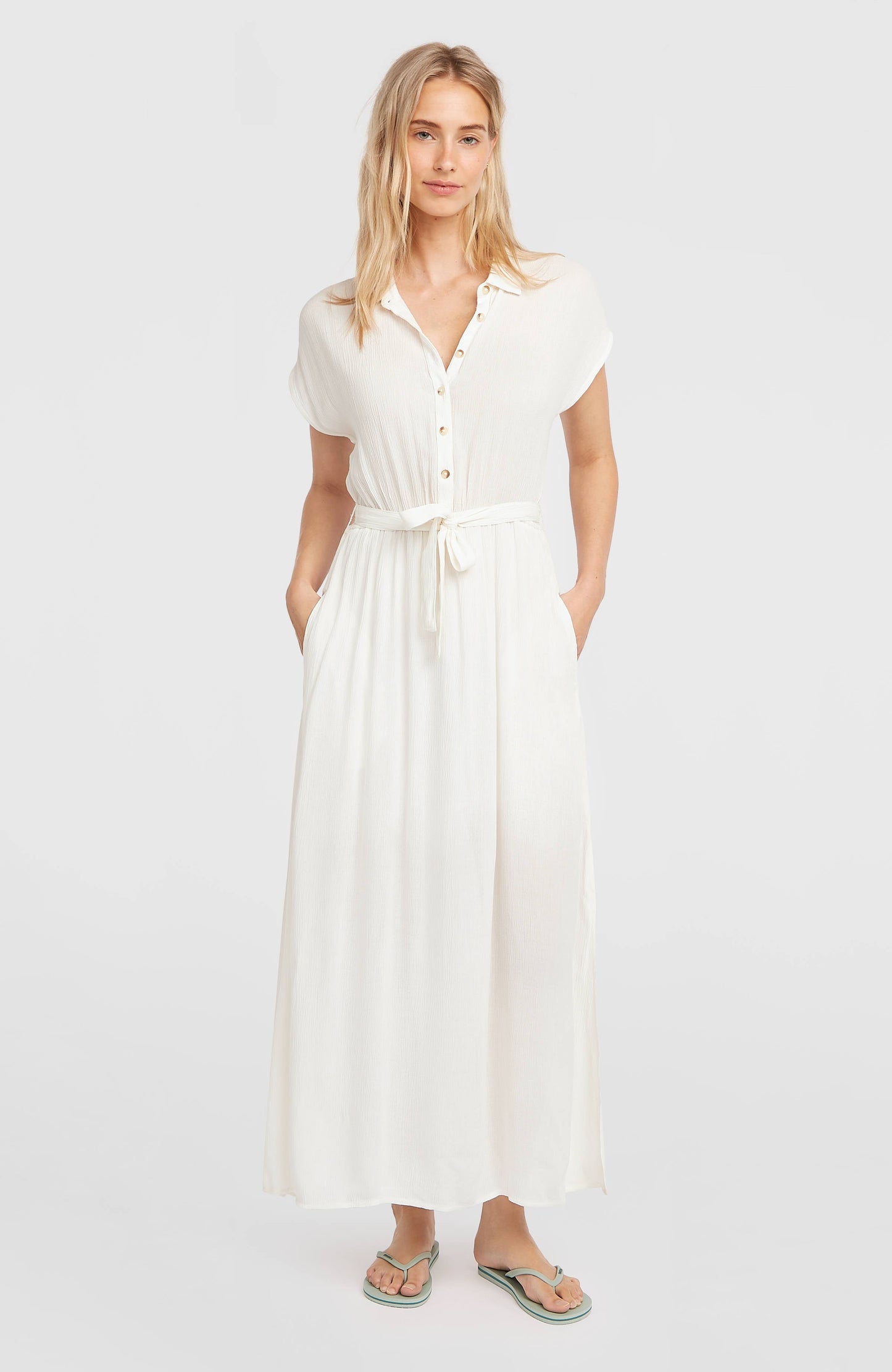 Lori Maxi Shirt Dress Women Snow White