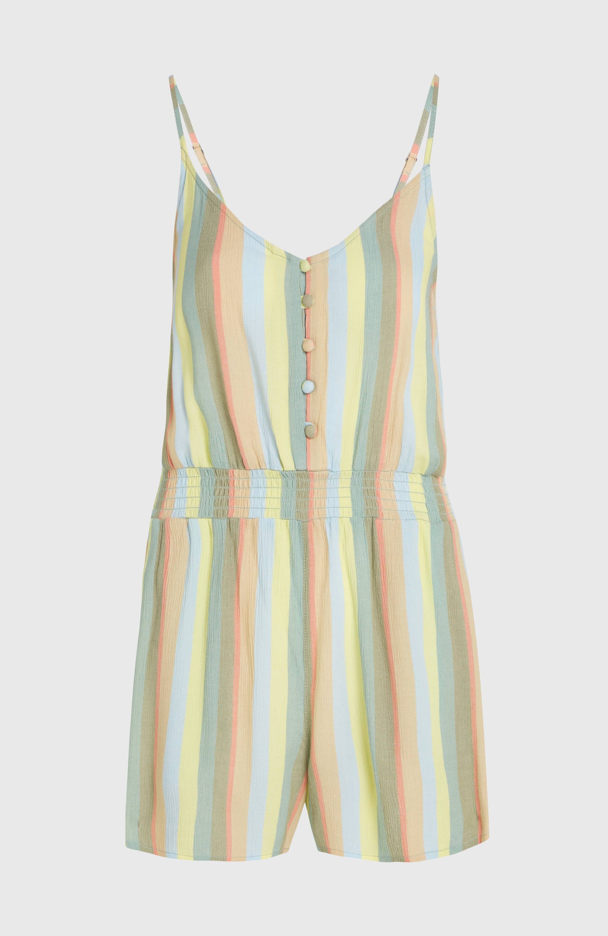 Thin Strap Buttoned Romper Women Multi Must Haves Stripe