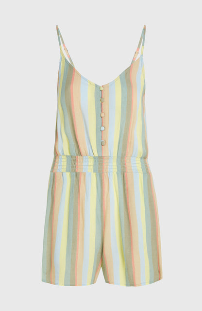 Thin Strap Buttoned Romper Women Multi Must Haves Stripe