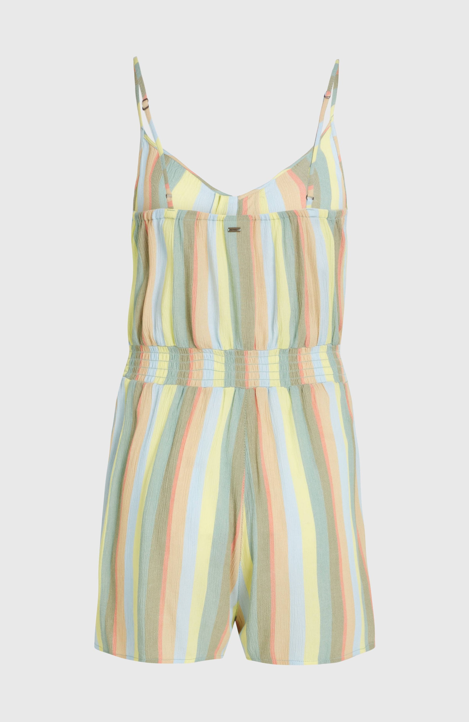 Thin Strap Buttoned Romper Women Multi Must Haves Stripe