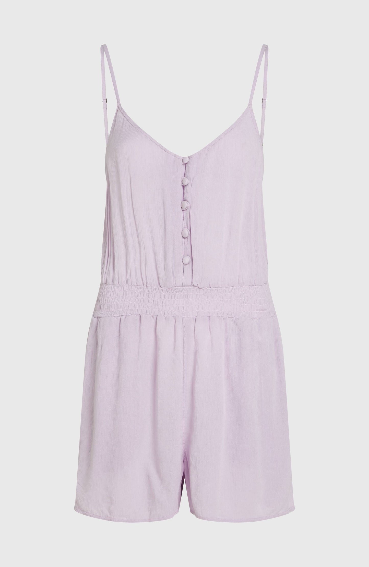 Thin Strap Buttoned Romper Women Pale Lavender