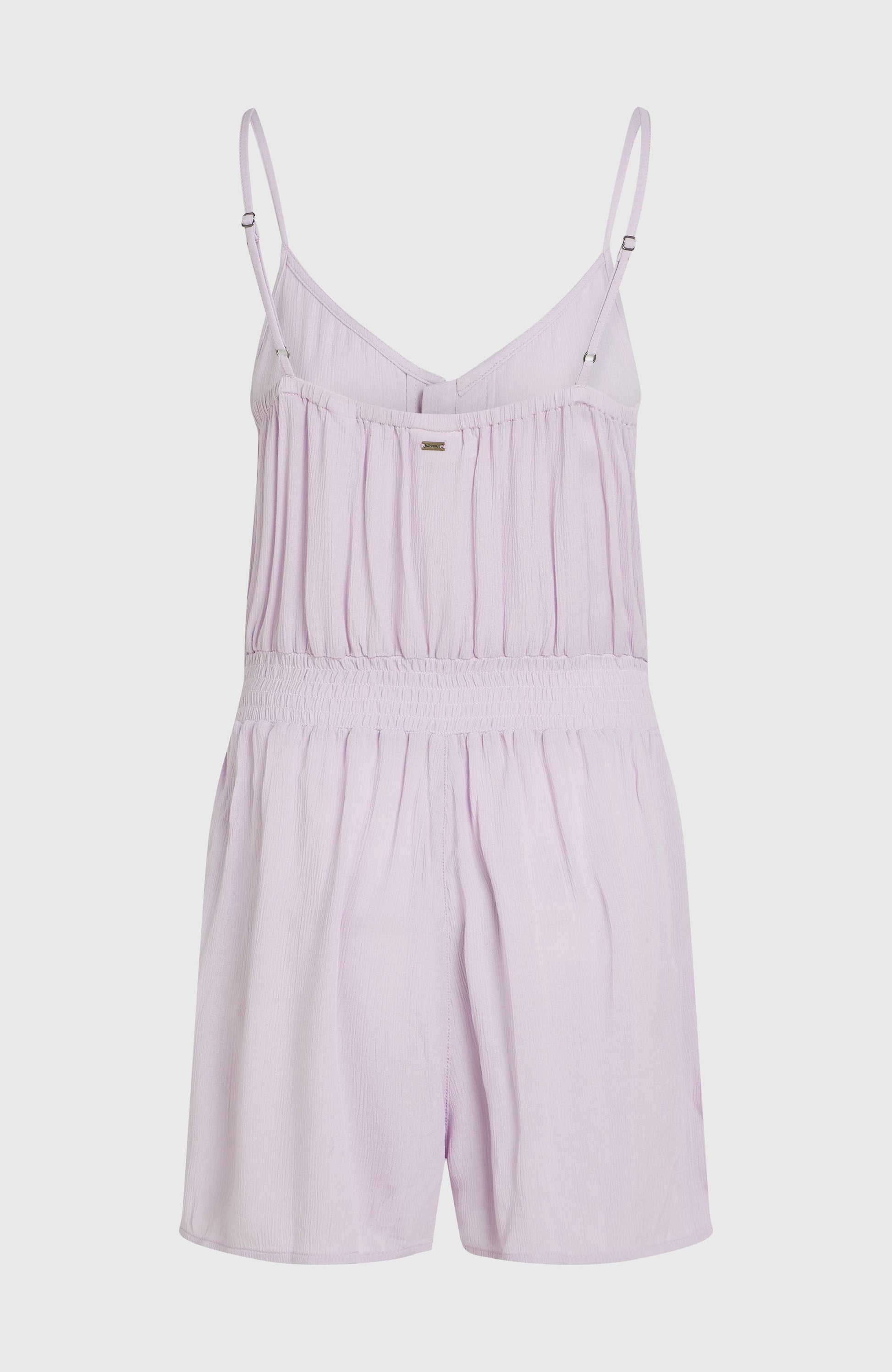 Thin Strap Buttoned Romper Women Pale Lavender