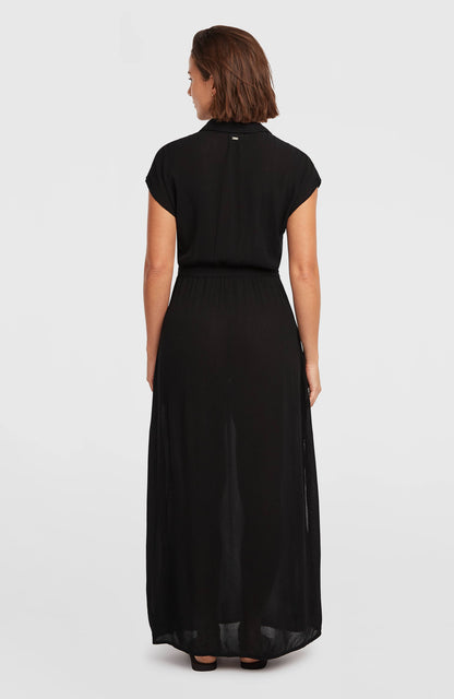 Lori Maxi Shirt Dress Women Black Out