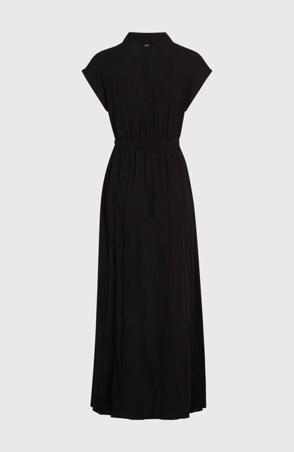 Lori Maxi Shirt Dress Women Black Out